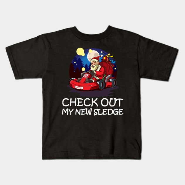 Karting Go Kart Racing Santa Xmas Kids T-Shirt by bigD